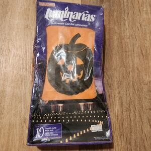 Vintage Halloween Luminarias Jack-O-Lantern 10 Count Bags & Votive Candles